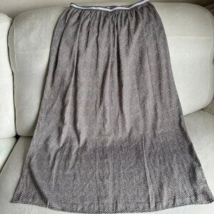 Old Navy Jupe Womens Maxi Skirt Gray White Dot Elastic Waist Size M